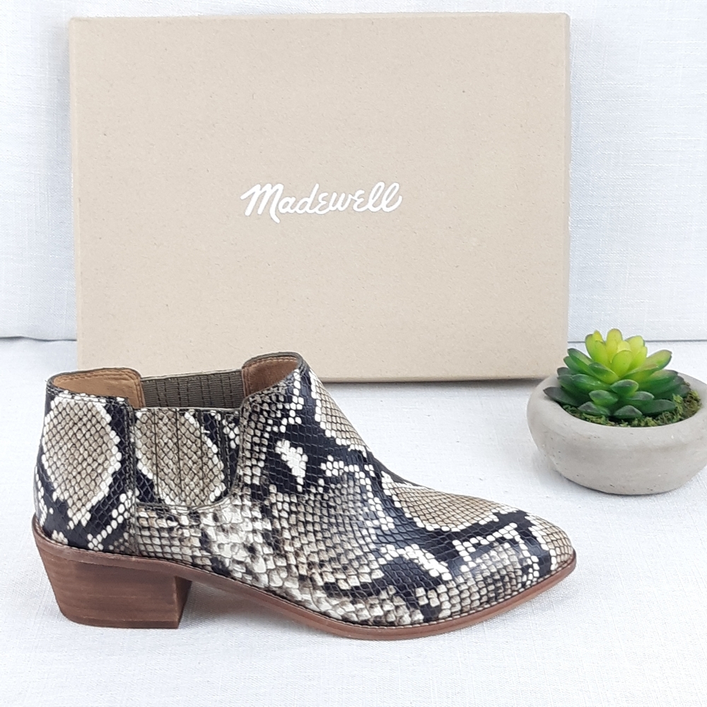 MADEWELL LOW CHELSEA BOOTS IN SNAKE EMBOSSED LEATHER - Picture 2 of 16